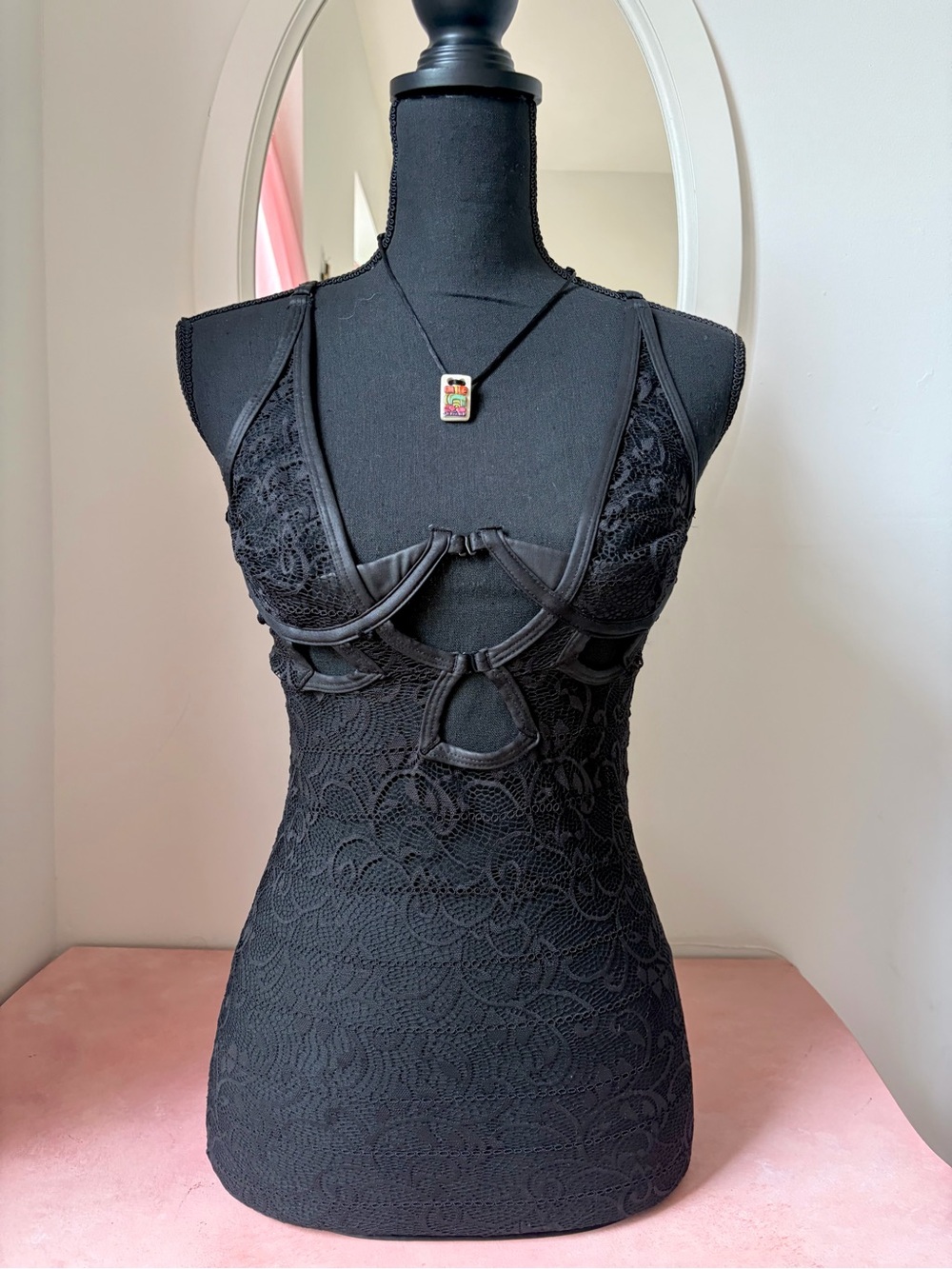 Black Lace Cutout Bralette Tank - Women Intimates & Sleepwear